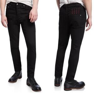 Ksubi Chitch Laid Back KM 74 red stitch black slim skinny jeans size 33